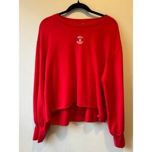 Lusso Los Angeles Angels Baseball Red Graphic Pullover Sweatshirt Size Large
